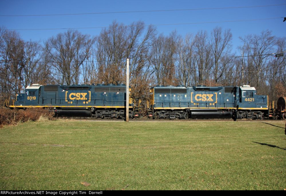 CSX 8319, 4421 working on local PR19